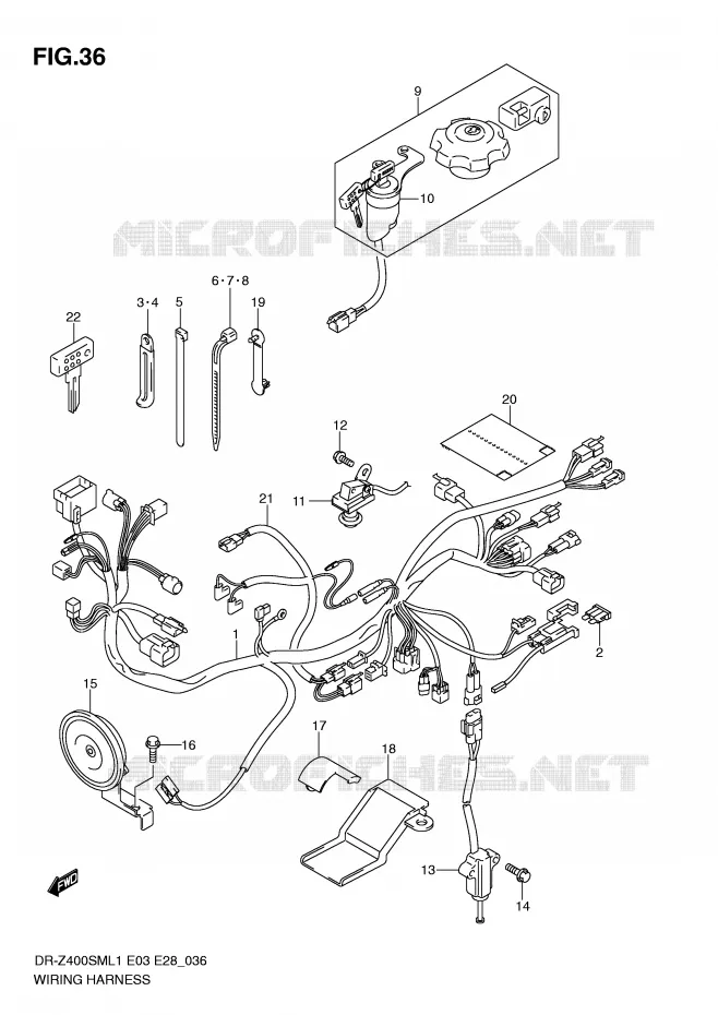 FAISCEAU ELECTRIQUE (DR-Z400SML1 E28) Suzuki MOTO 400 DR-Z 2011  DR-Z400SML1(E3/E28)