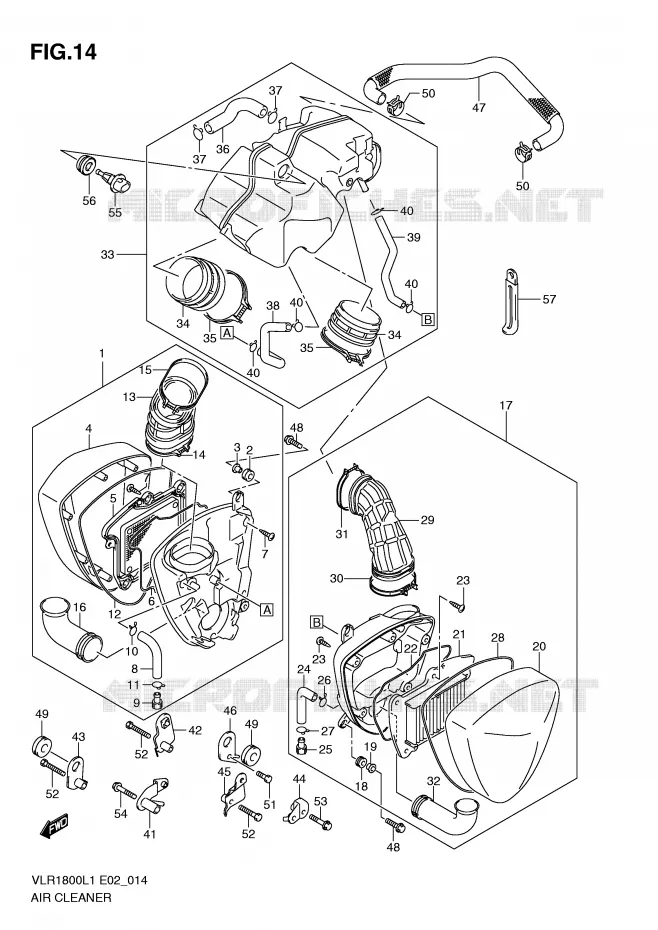 FILTRE A AIR Suzuki MOTO 1800 INTRUDER 2011  VLR1800TL1(E2)