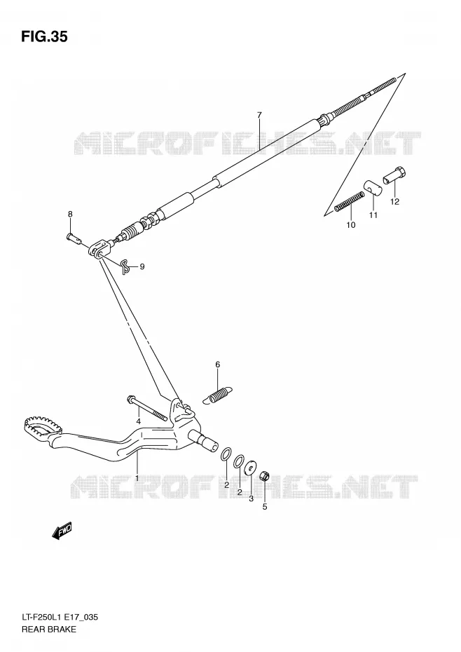 FREIN ARRIERE Suzuki QUAD 250 OZARK 2011  LT-F250L1(E17)