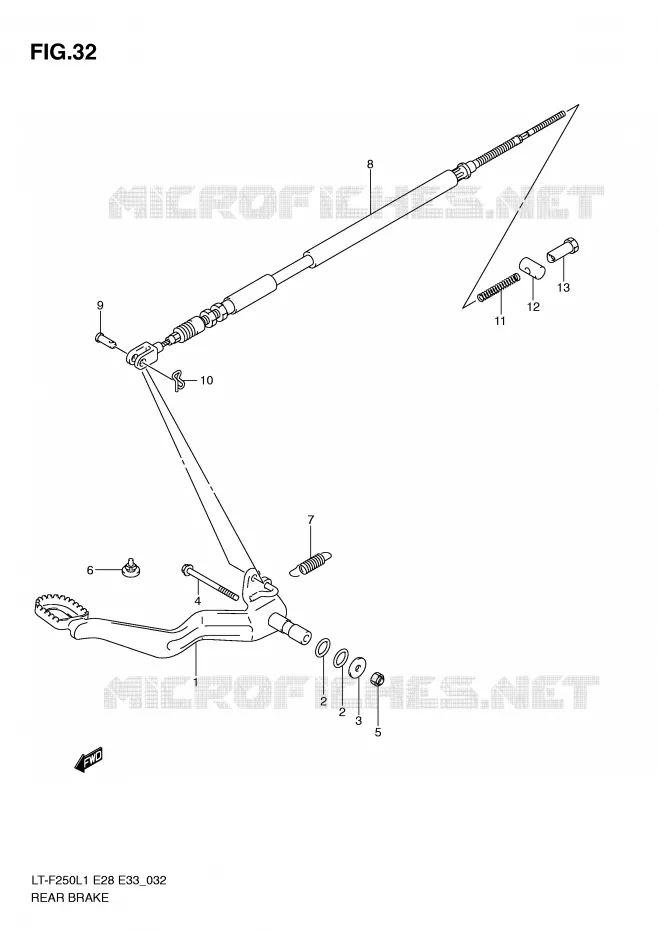 FREIN ARRIERE Suzuki QUAD 250 OZARK 2011  LT-F250L1(E28/E33)