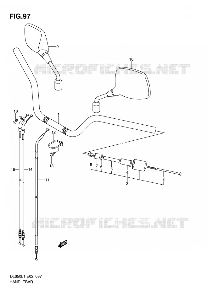 GUIDON (DL650AL1 E19) Suzuki MOTO 650 V-STROM 2011  DL650AL1(E2)