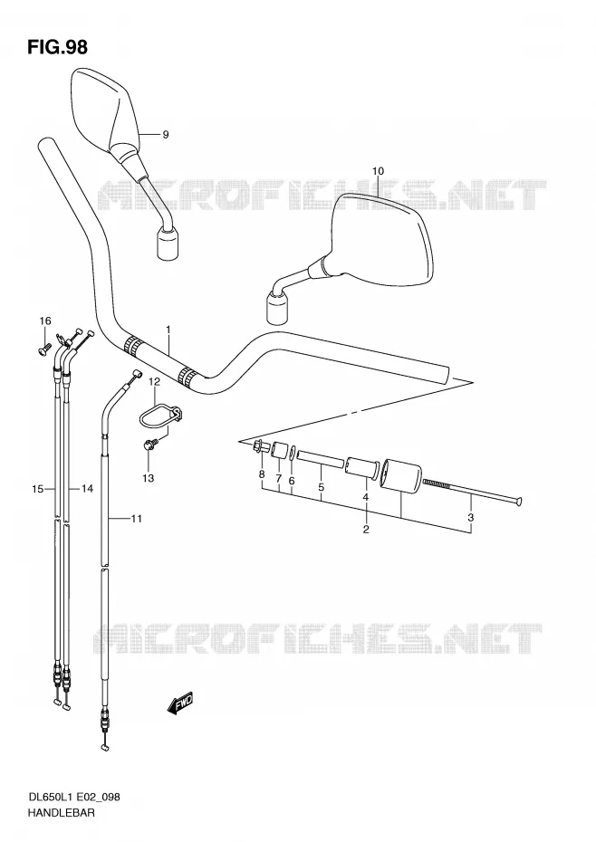 GUIDON (DL650AL1 E24) Suzuki MOTO 650 V-STROM 2011  DL650AL1(E2)