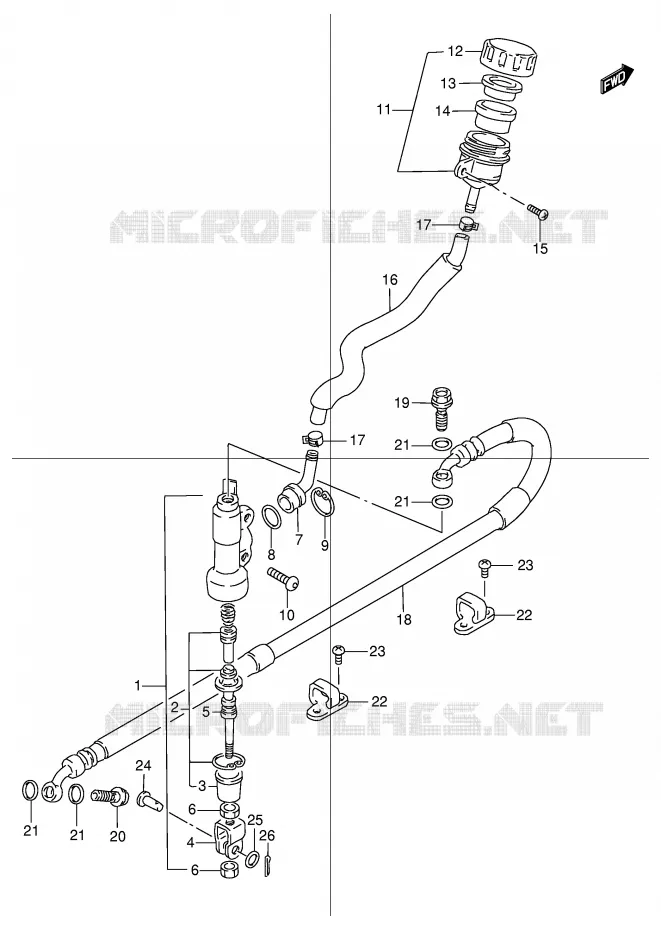MAITRE CYLINDRE ARRIERE Suzuki MOTO 250 DR 1999  DR250RX(E24)