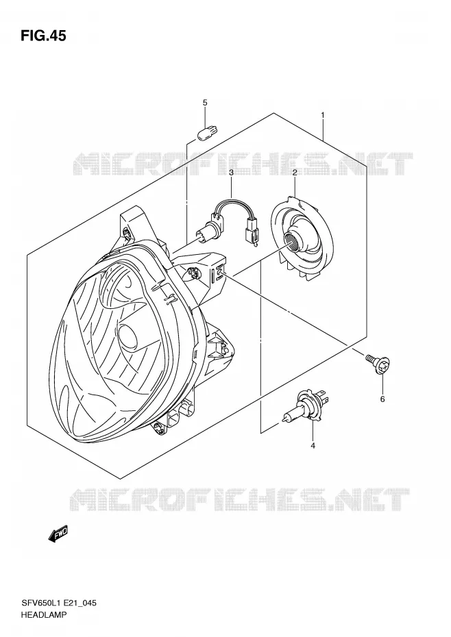 PHARE (SFV650AL1 E21) Suzuki MOTO 650 GLADIUS 2011  SFV650UAL1(E21)