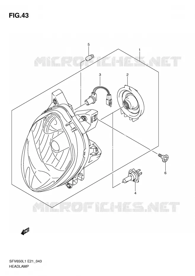 PHARE (SFV650L1 E21) Suzuki MOTO 650 GLADIUS 2011  SFV650L1(E21)