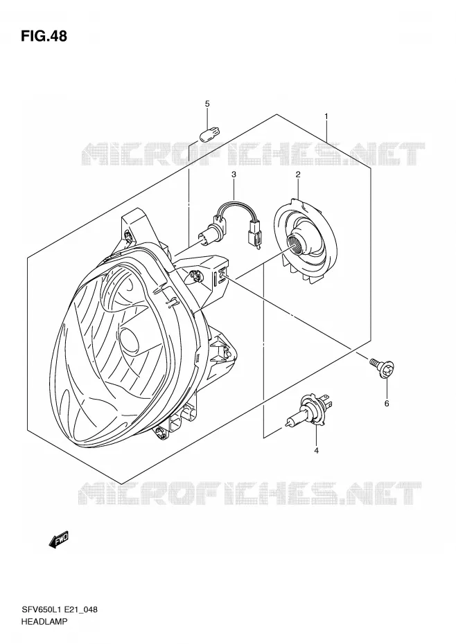 PHARE (SFV650UAL1 E21) Suzuki MOTO 650 GLADIUS 2011  SFV650UAL1(E21)
