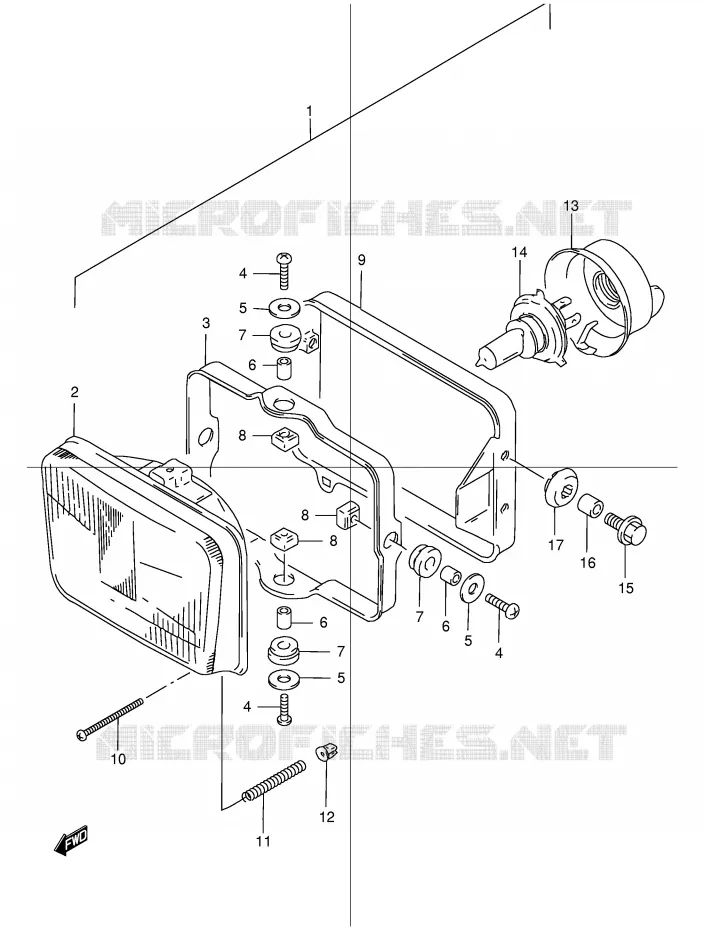 PHARE Suzuki MOTO 250 DR 1998  DR250RW(E24)