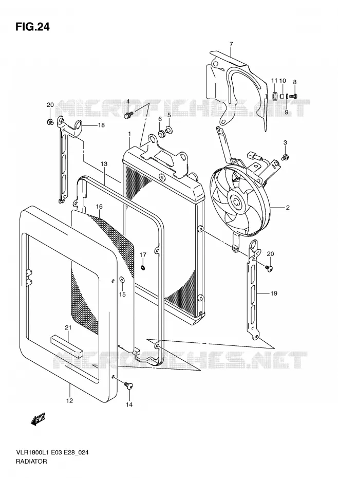 RADIATEUR Suzuki MOTO 1800 BOULEVARD 2011  VLR1800TL1(E3/E28)