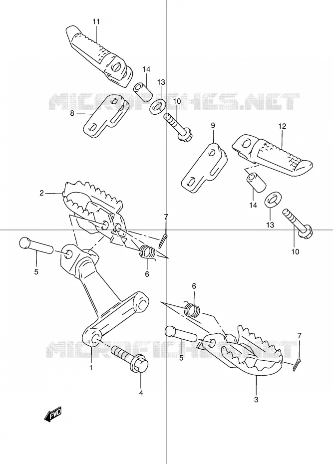 REPOSE PIED Suzuki MOTO 250 DR 1999  DR250RX(E24)