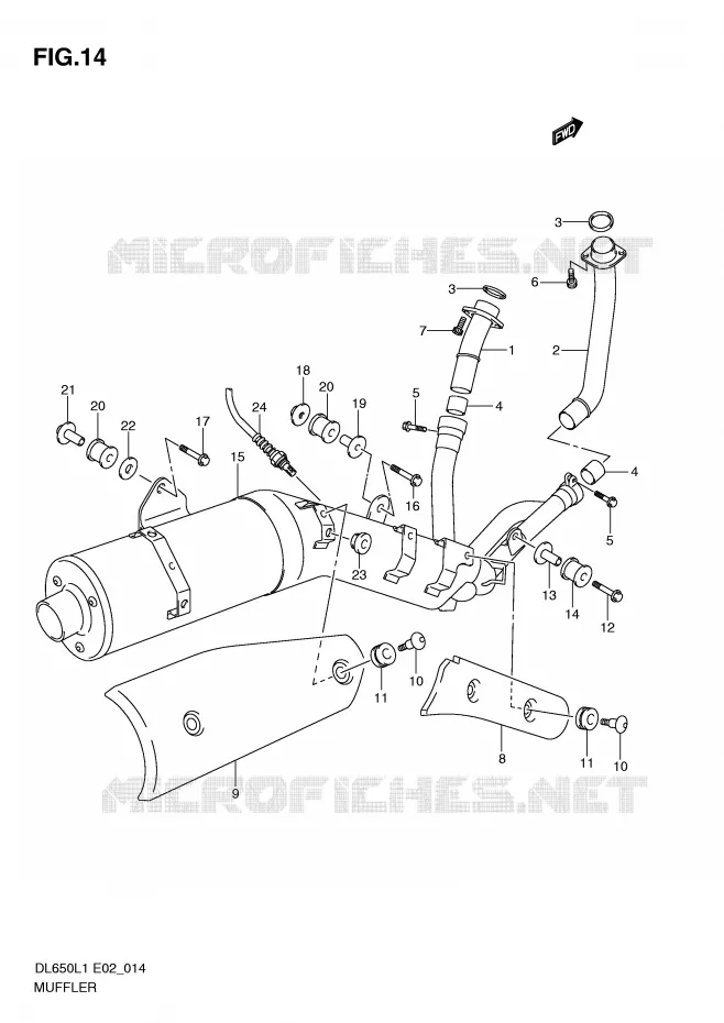SILENCIEUX Suzuki MOTO 650 V-STROM 2011  DL650UEL1(E2)