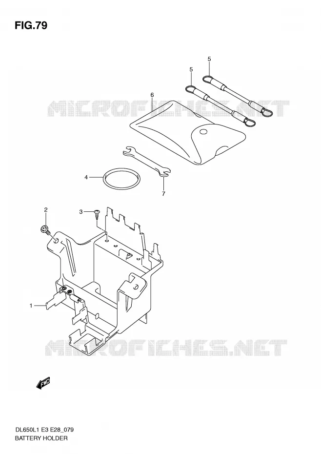 SUPPORT BATTERIE Suzuki MOTO 650 V-STROM 2011  DL650AL1(E3)