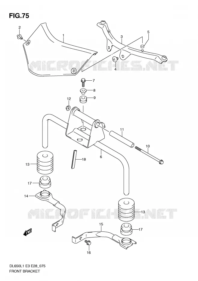 SUPPORTS AVANT Suzuki MOTO 650 V-STROM 2011  DL650AL1(E3)