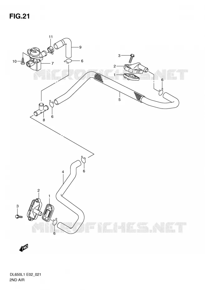 SYSTEME RECYCLAGE GAZ ECHAPPEMENT Suzuki MOTO 650 V-STROM 2011  DL650UEL1(E2)