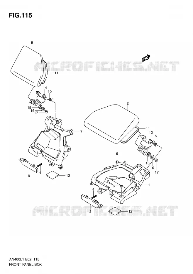 VIDE POCHE Suzuki SCOOTER 400 BURGMAN 2011  AN400L1(E2)