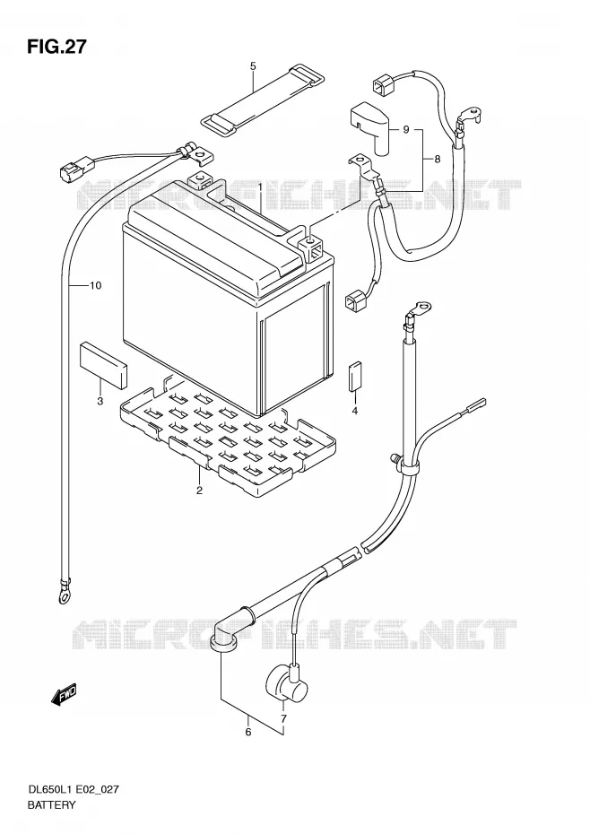 BATTERIE (DL650L1 E2) Suzuki MOTO 650 V-STROM 2011  DL650AL1(E2)