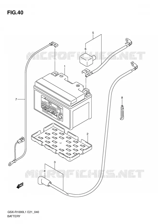 BATTERIE (GSX-R1000L1 E14) Suzuki MOTO 1000 GSX-R 2011  GSX-R1000L1(E21)