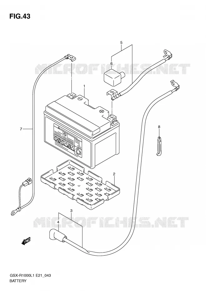 BATTERIE (GSX-R1000L1 E51) Suzuki MOTO 1000 GSX-R 2012  GSX-R1000UFL1(E21)