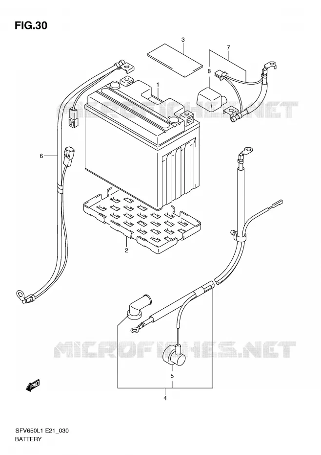 BATTERIE (SFV650UAL1 E21) Suzuki MOTO 650 GLADIUS 2011  SFV650L1(E21)