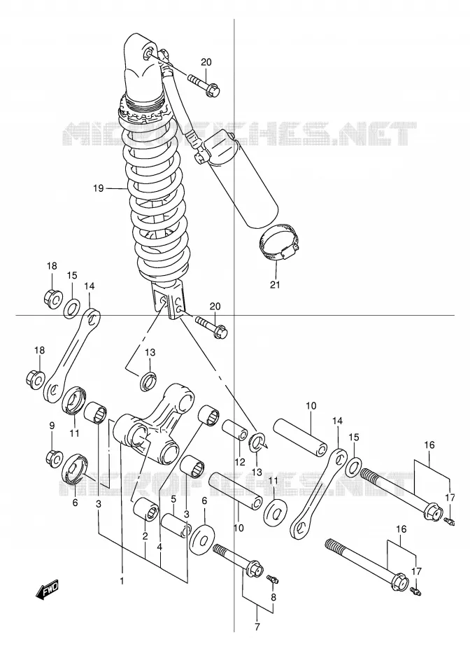 BIELLETTE DE SUSPENSION ARRIERE Suzuki MOTO 250 DR 1998  DR250RW(E24)