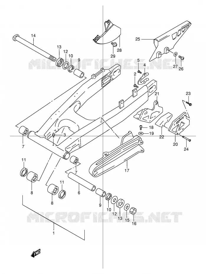 BRAS OSCILLANT ARRIERE Suzuki MOTO 250 DR 1998  DR250RW(E24)