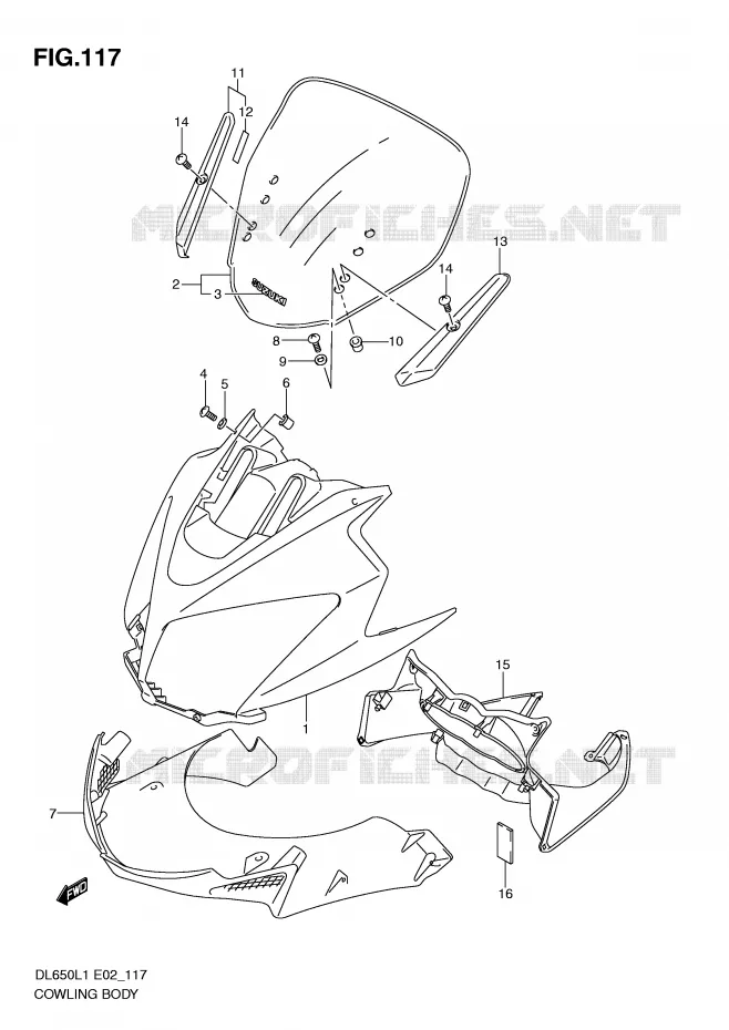 CARENAGES - ETIQUETTES Suzuki MOTO 650 V-STROM 2011  DL650UEL1(E2)