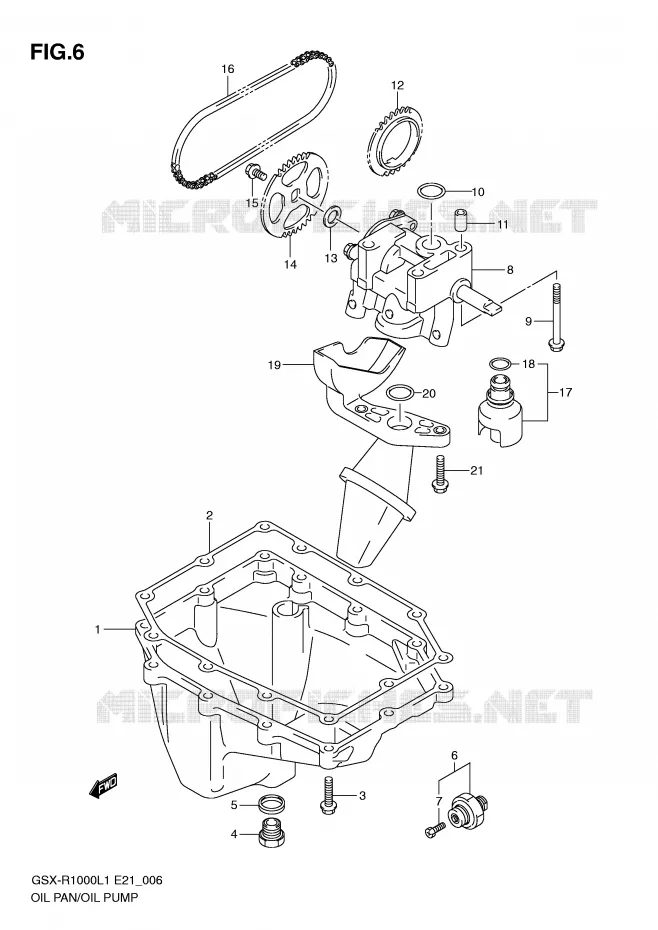 CARTER INFERIEUR - POMPE A HUILE Suzuki MOTO 1000 GSX-R 2011  GSX-R1000L1(E21)