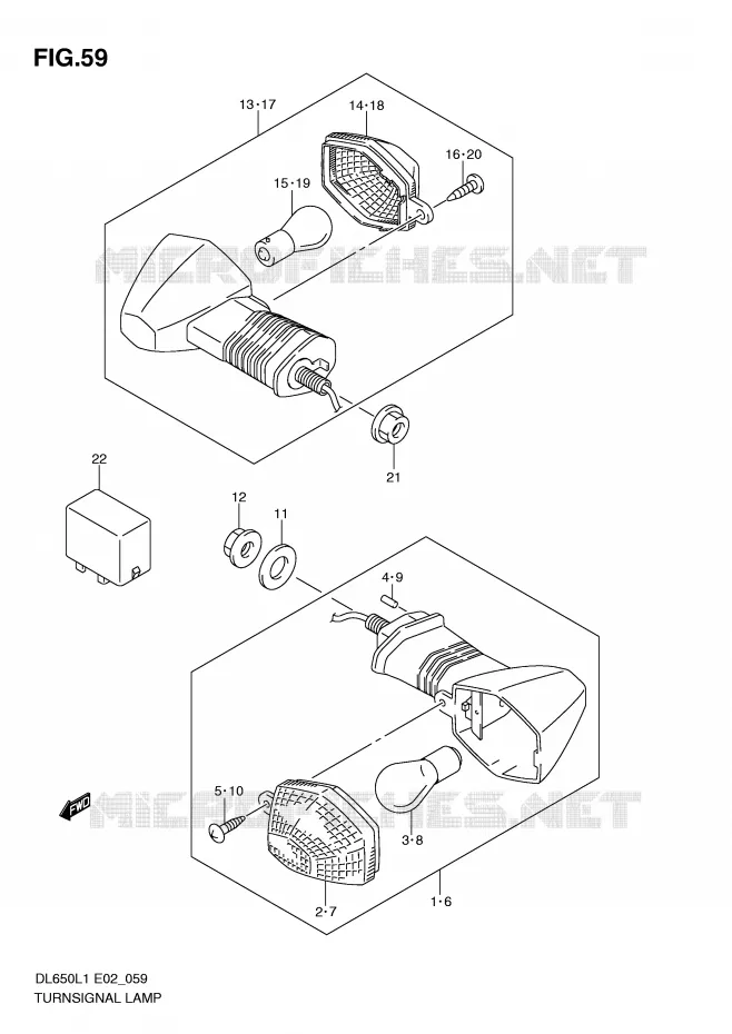 CLIGNOTANTS Suzuki MOTO 650 V-STROM 2011  DL650UEL1(E2)