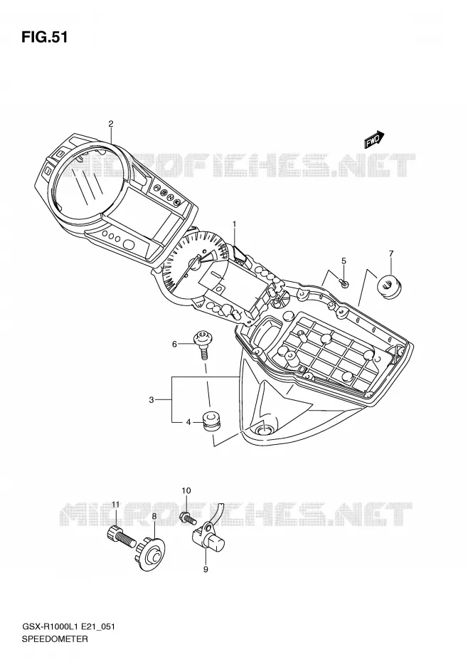 COMPTEUR (GSX-R1000L1 E21) Suzuki MOTO 1000 GSX-R 2011  GSX-R1000L1(E21)