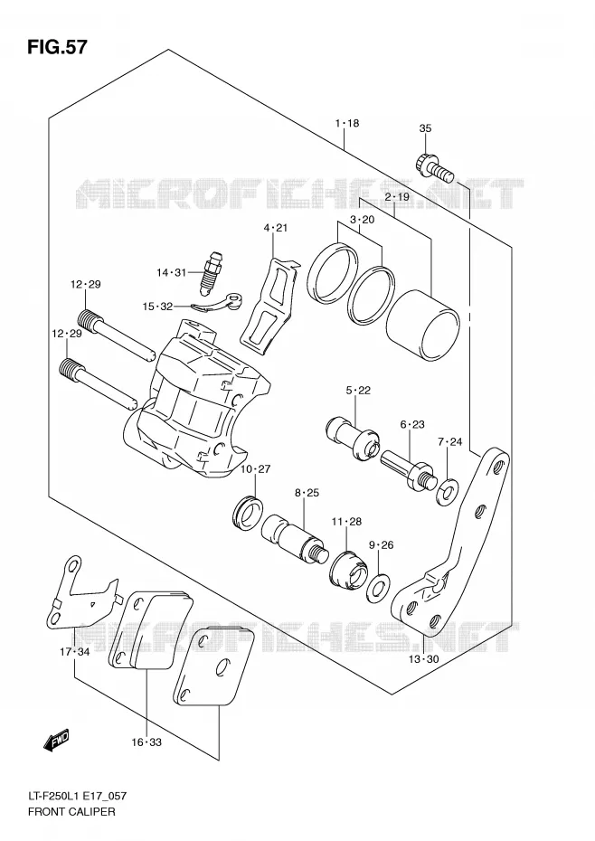 ETRIER DE FREIN AVANT Suzuki QUAD 250 OZARK 2011  LT-F250L1(E17)