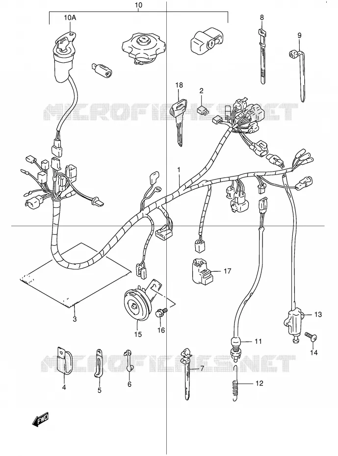 FAISCEAU ELECTRIQUE Suzuki MOTO 250 DR 2000  DR250RY(E24)