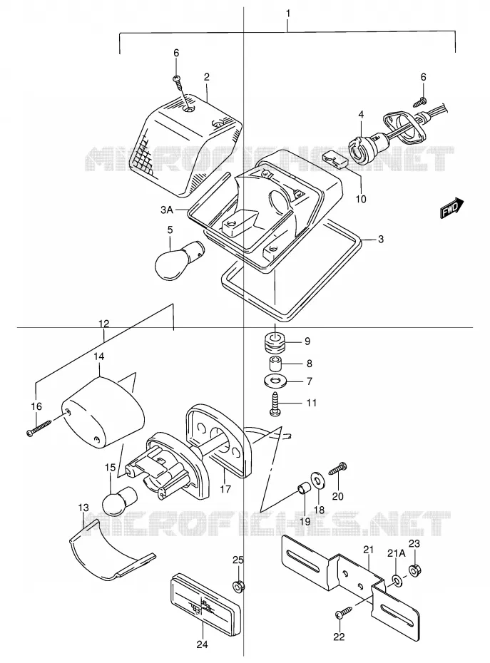 FEU ARRIERE Suzuki MOTO 250 DR 2000  DR250RY(E24)