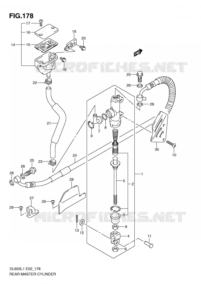 MAITRE CYLINDRE DE FREIN ARRIERE (DL650L1 E19) Suzuki MOTO 650 V-STROM 2011  DL650L1(E2)
