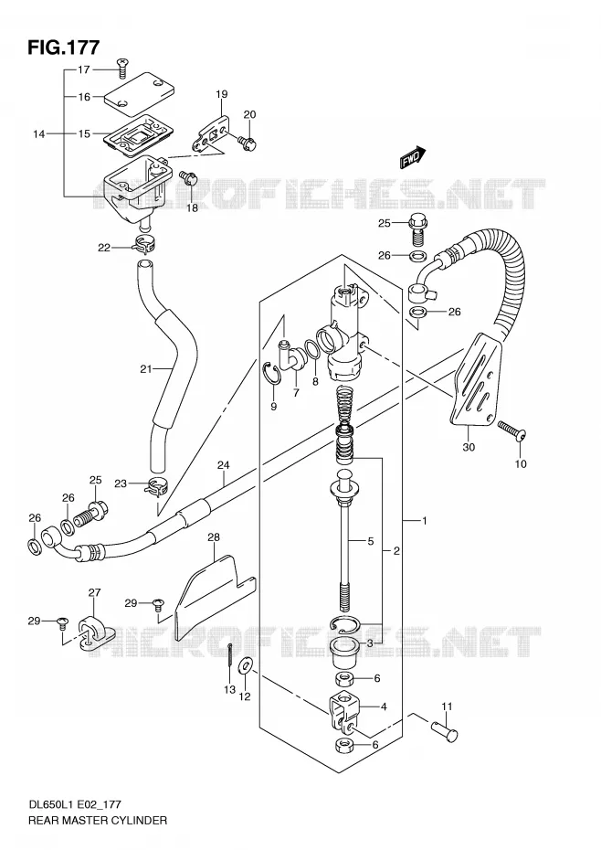 MAITRE CYLINDRE DE FREIN ARRIERE (DL650L1 E2) Suzuki MOTO 650 V-STROM 2011  DL650AUEL1(E2)