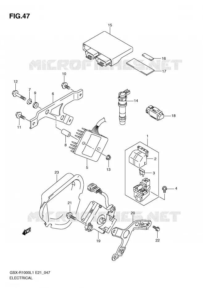 PARTIE ELECTRIQUE (GSX-R1000L1 E24) Suzuki MOTO 1000 GSX-R 2011  GSX-R1000L1(E21)