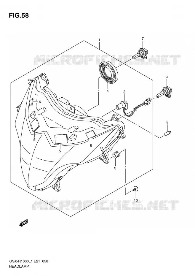 PHARE (GSX-R1000L1 E51) Suzuki MOTO 1000 GSX-R 2011  GSX-R1000L1(E21)