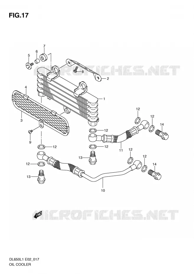 RADIATEUR D'HUILE Suzuki MOTO 650 V-STROM 2011  DL650AL1(E2)