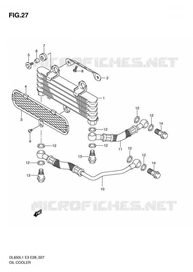 RADIATEUR D'HUILE Suzuki MOTO 650 V-STROM 2011  DL650L1(E3)
