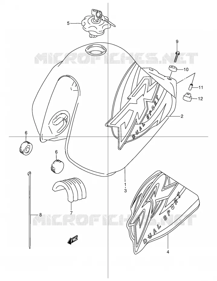 RESERVOIR D'ESSENCE (MODELE X/Y) Suzuki MOTO 250 DR 1999  DR250RX(E24)