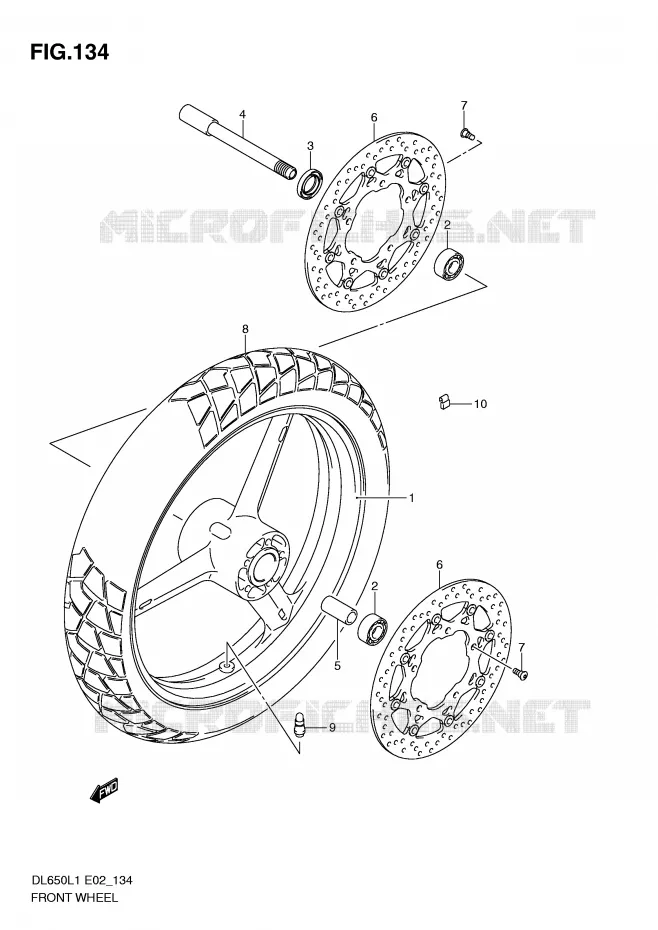 ROUE AVANT (DL650L1 E19) Suzuki MOTO 650 V-STROM 2011  DL650L1(E2)