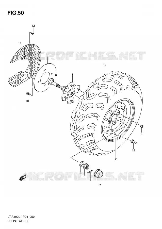 ROUE AVANT Suzuki QUAD 400 KINGQUAD 2011  LT-A400L1(P24)