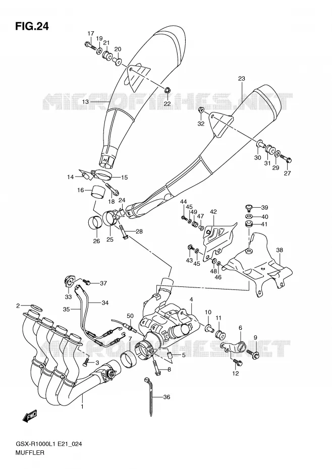 SILENCIEUX (GSX-R1000L1 E21) Suzuki MOTO 1000 GSX-R 2011  GSX-R1000L1(E21)