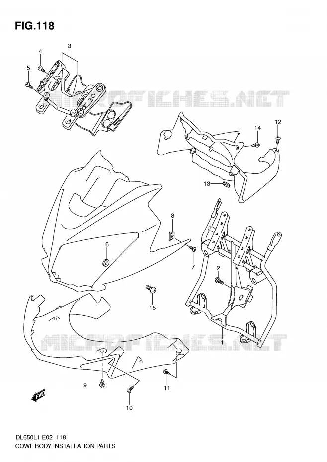 SUPPORT CARENAGE AVANT Suzuki MOTO 650 V-STROM 2011  DL650AL1(E2)