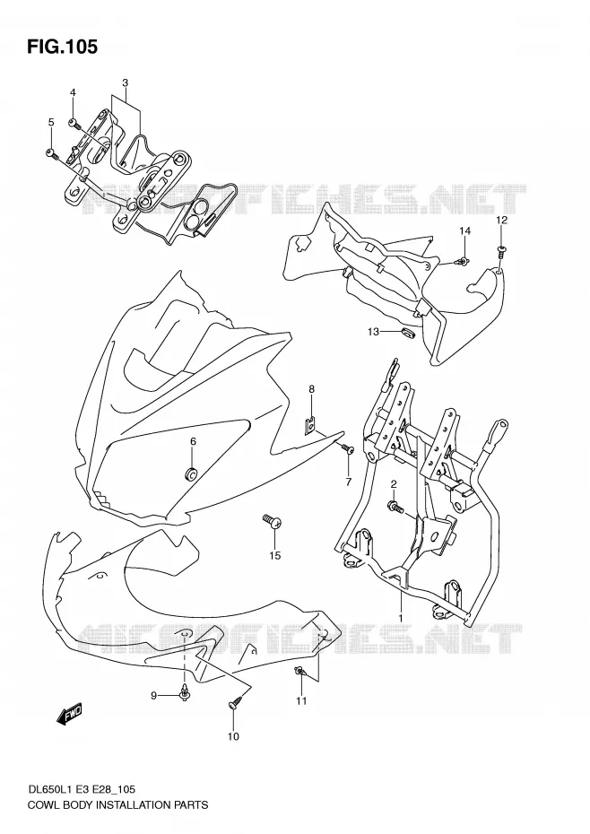 SUPPORT CARENAGE AVANT Suzuki MOTO 650 V-STROM 2011  DL650AL1(E3)