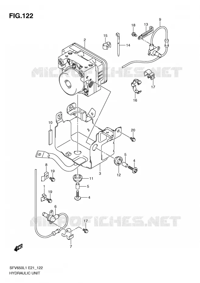 SYSTÈME ABS (SFV650AL1 E21) Suzuki MOTO 650 GLADIUS 2011  SFV650AL1(E21)