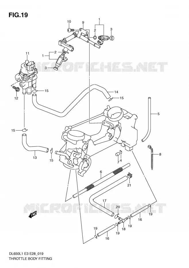 SYSTÈME D'INJECTION (DL650L1 E33) Suzuki MOTO 650 V-STROM 2011  DL650AL1(E3)