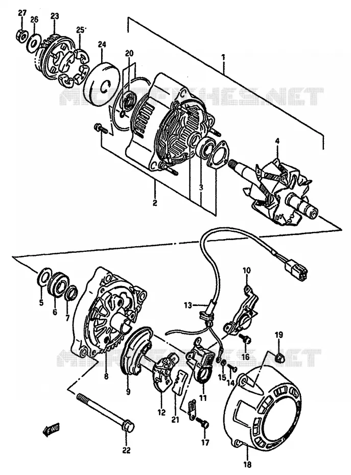 ALTERNATEUR (E.NO.116198~) Suzuki MOTO 750 GSX-R 1987  GSX-R750XH(F/G/H)