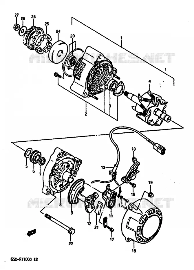 ALTERNATEUR (MODELE G/H) Suzuki MOTO 1100 GSX-R 1987  GSX-R1100H(G/H/J)