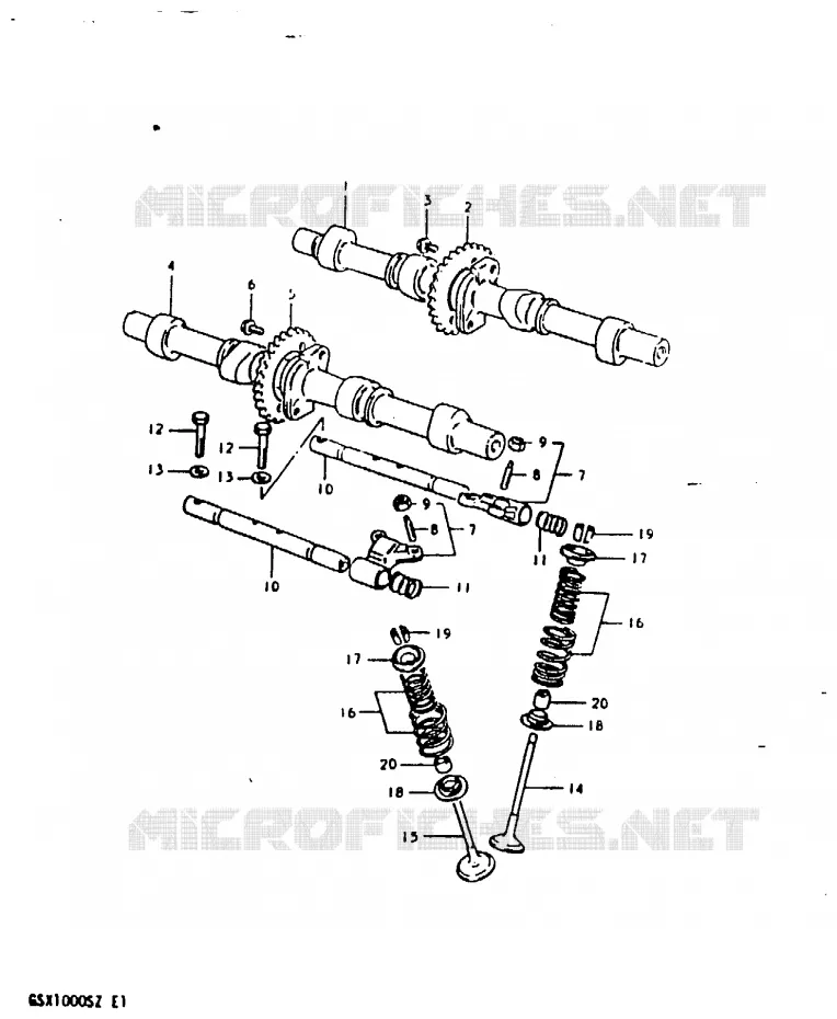 ARBRE A CAMES - SOUPAPES Suzuki MOTO 1000 GSX 1982  GSX1000SZ