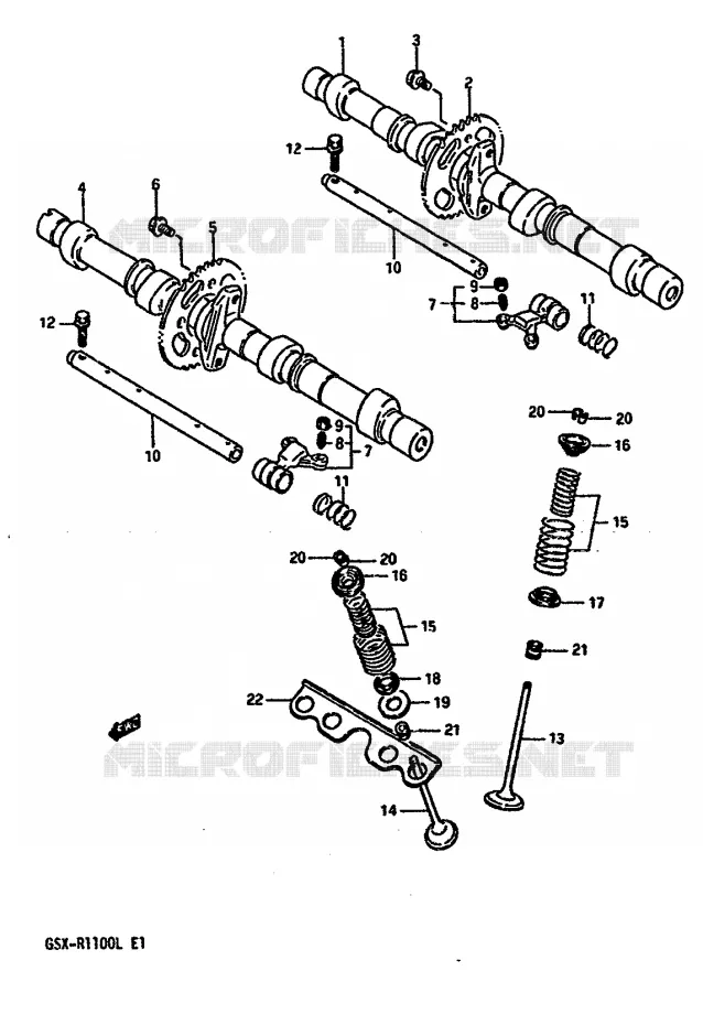 ARBRE A CAMES - SOUPAPES Suzuki MOTO 1100 GSX-R 1989  GSX-R1100K(K/L)