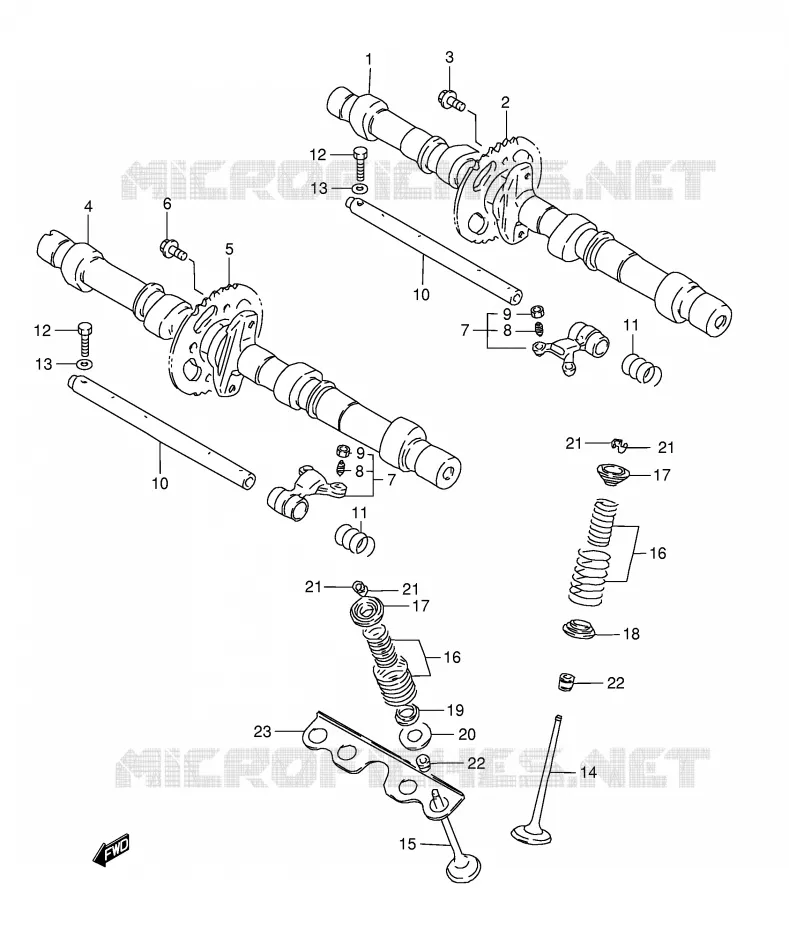 ARBRE A CAMES - SOUPAPES Suzuki MOTO 1200 BANDIT 1996  GSF1200ST(E28)